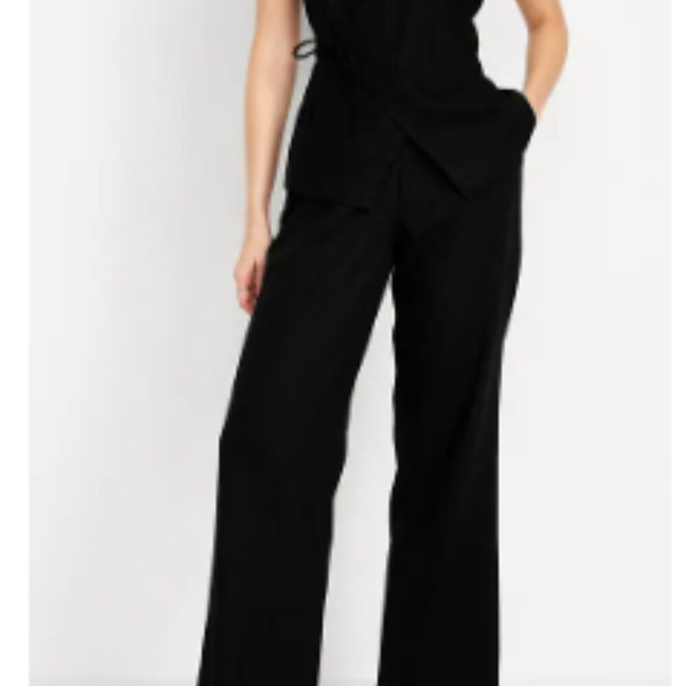 Extra High-Waisted Wide-Leg Taylor Pants - Linen - Old Navy - Size 26